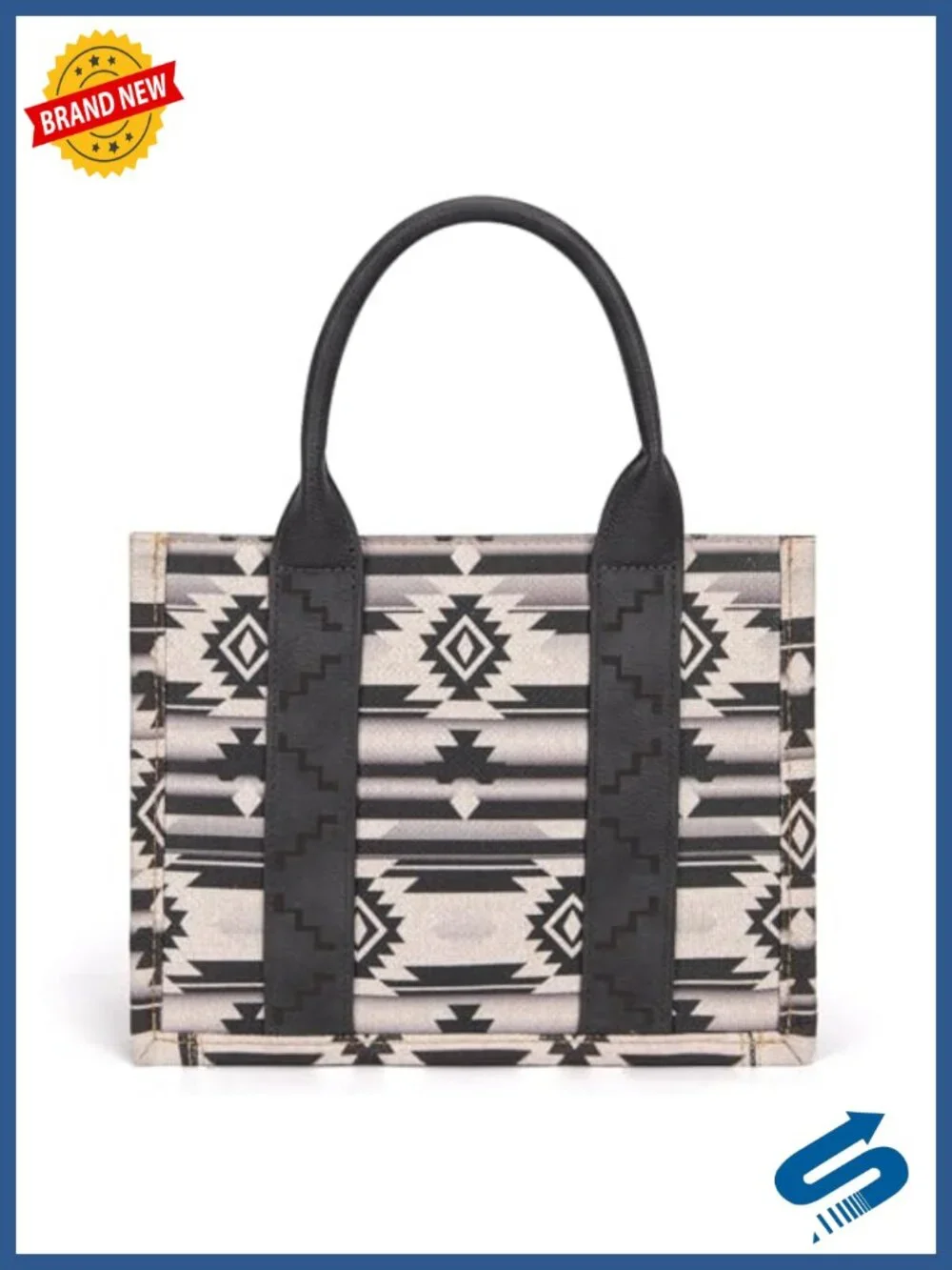 Boho Aztec Tote Bag with Guitar Strap